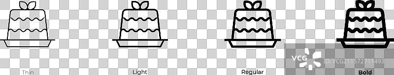 明胶图标，细体、常规体和粗体风格图片素材