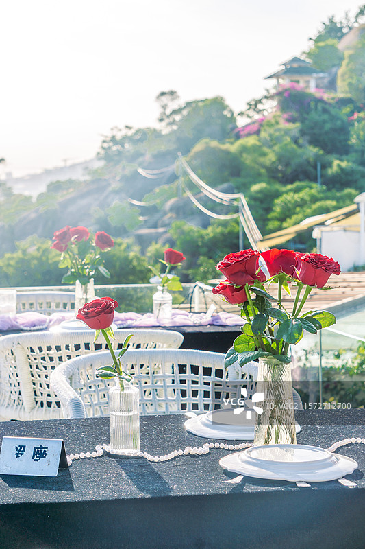 海景餐吧桌面布景图片素材