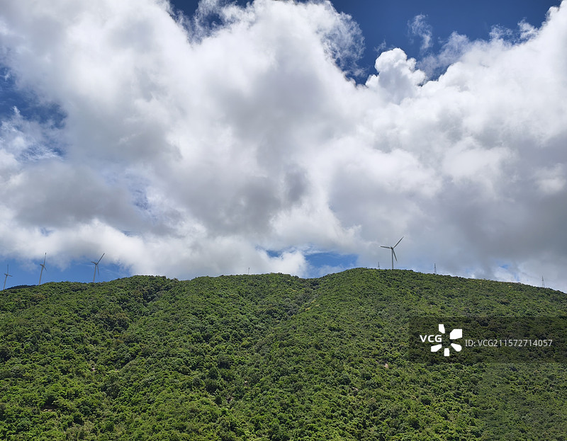 珠海高栏港风车山太阳石醉美山海线图片素材