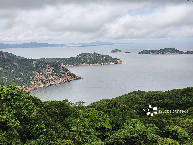 珠海高栏港风车山太阳石醉美山海线图片素材