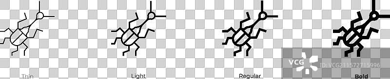 长颈鹿甲虫图标，细体、常规体和粗体图片素材