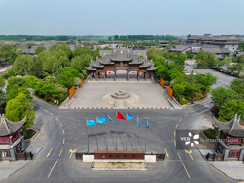 河南省开封市朱仙镇启封故园航拍图片素材