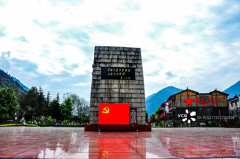安顺场红军强渡大渡河纪念地图片素材