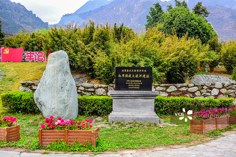 安顺场红军强渡大渡河纪念地图片素材