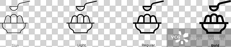 草冻图标，细体、常规体和粗体图片素材