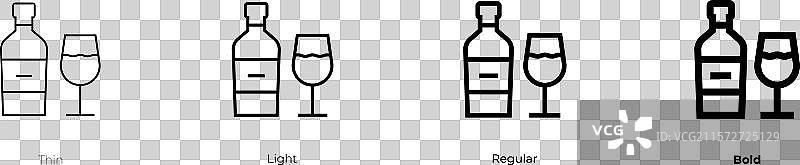 格纳什图标，细体、常规体和粗体风格图片素材