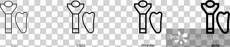 刮痧按摩器图标，细体、常规体和粗体图片素材