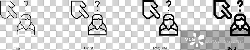 罪恶图标，细体、常规体和粗体风格图片素材