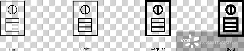 吉他效果器图标，细体、常规体和粗体图片素材