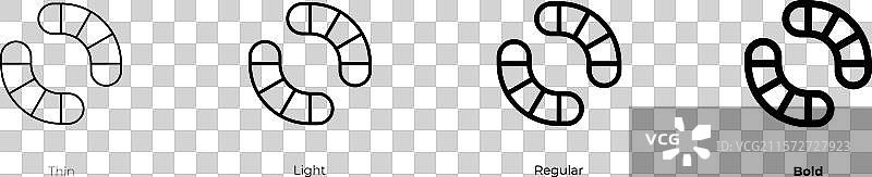 软糖图标，细体、常规体和粗体风格图片素材