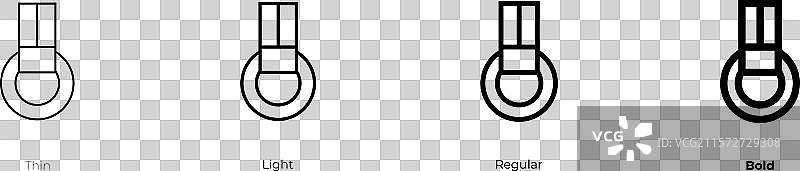 体操环图标，细体、常规体和粗体图片素材