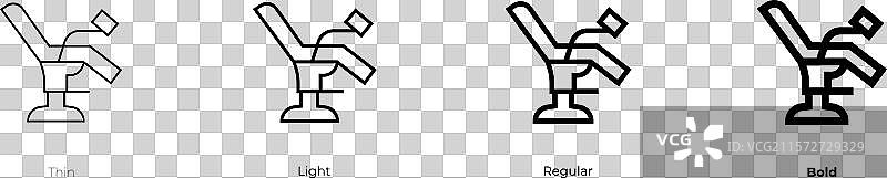 妇科椅图标，细线条，常规样式图片素材