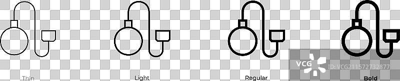 锤子投掷图标，细体、常规体和粗体图片素材
