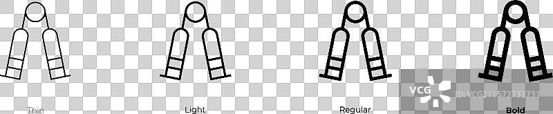 手握图标，细线、浅色、常规和粗体风格图片素材