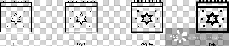 光明节图标，细体、常规体和粗体风格图片素材