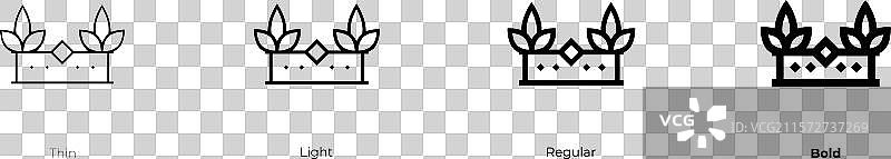 头饰图标，细体、常规体和粗体风格图片素材