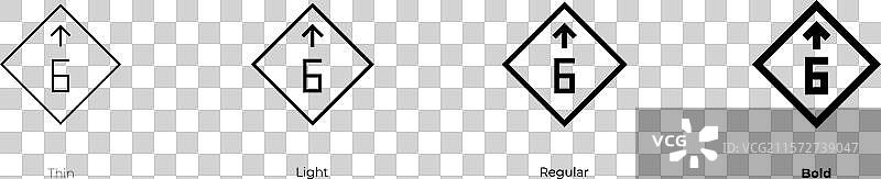 高度限制图标，细体、常规体和粗体图片素材