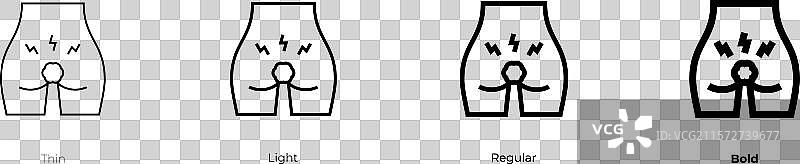 痔疮图标，细体、常规体和粗体图片素材