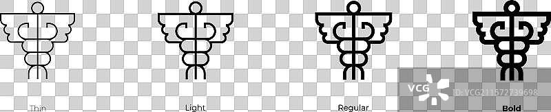 爱马仕图标，细体、轻体、常规体和粗体风格图片素材