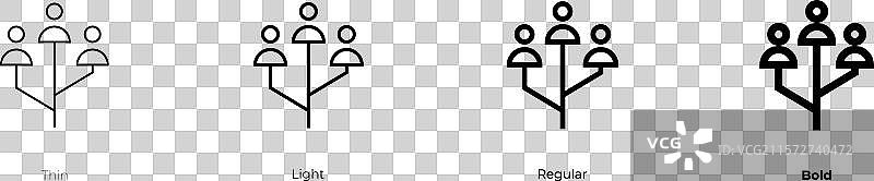 层级图标，细体、常规体和粗体风格图片素材