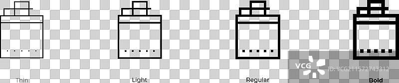 酒壶图标，细线、常规和粗体风格图片素材