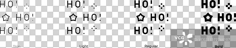 哈哈哈图标，细体、常规体和粗体风格图片素材