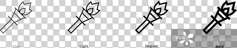 霍格曼奈图标，细体、常规体和粗体风格图片素材