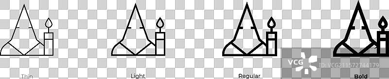 圣周图标，细体、常规体和粗体风格图片素材