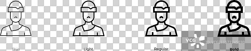 无家可归者图标，细体、常规体和粗体风格图片素材