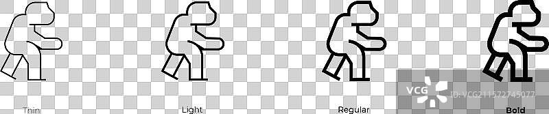 能人图标，细体、常规体和粗体图片素材