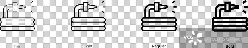 水管图标，细线、常规和粗体风格图片素材