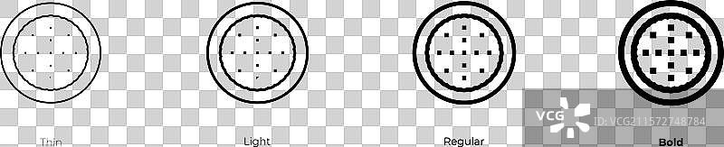 鹰嘴豆泥图标，细体、常规体和粗体风格图片素材