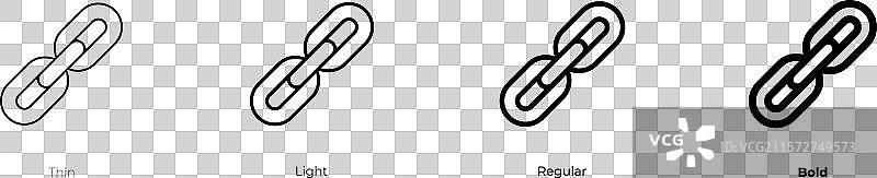 超链接图标，细体、常规体和粗体风格图片素材