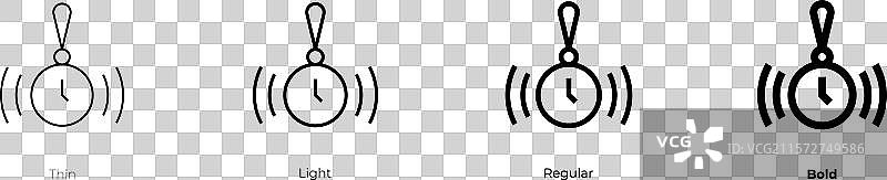 催眠图标，细线、常规和粗体风格图片素材