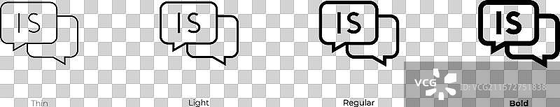 冰岛图标，细体、常规体和粗体风格图片素材