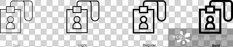 身份证图标，细线条，常规样式图片素材