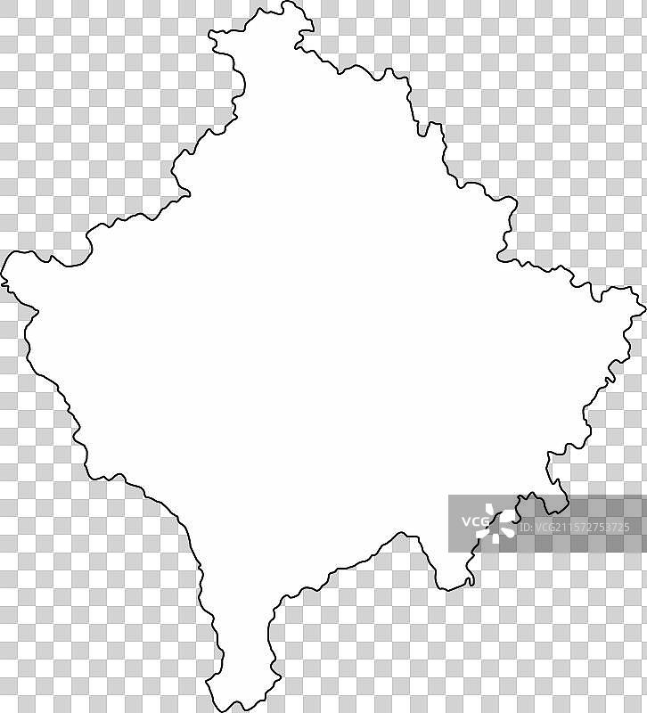 科索沃轮廓地图图片素材