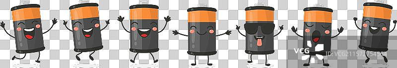 扁平卡通可爱搞笑的电池图片素材