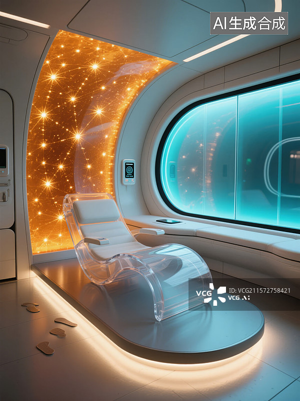 【AI数字艺术】未来主义的休息室图片素材