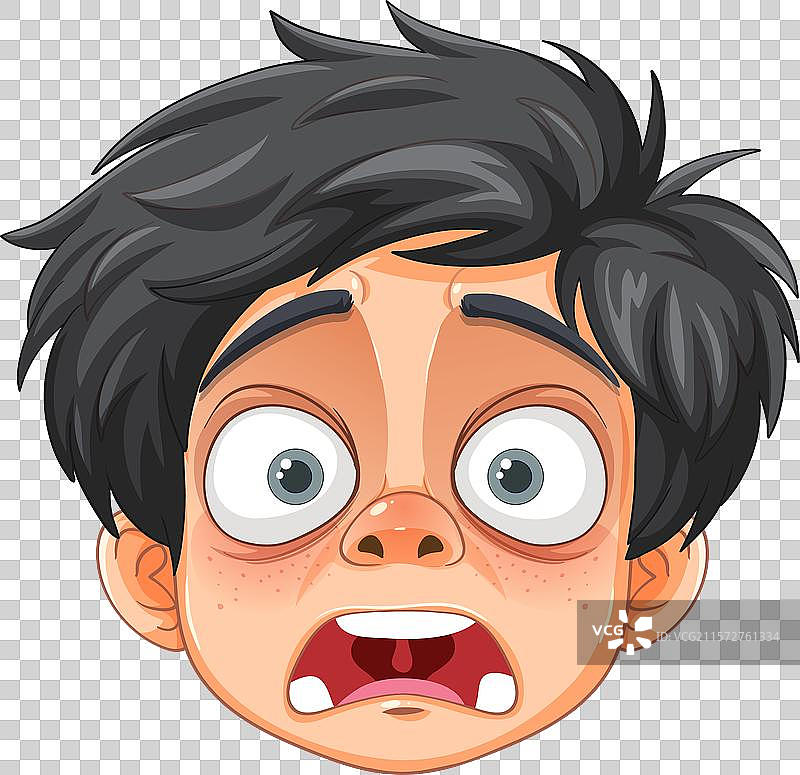 一个男孩的脸上露出震惊的表情图片素材