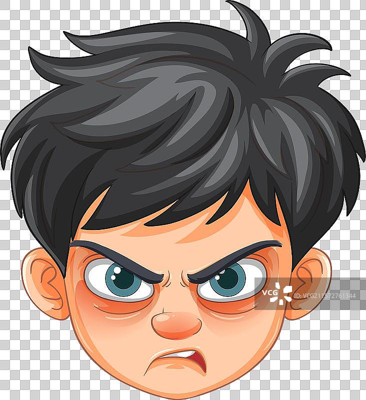 愤怒的卡通脸图片素材