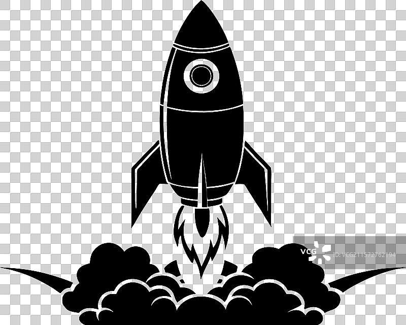 带有烟雾轮廓的火箭图片素材