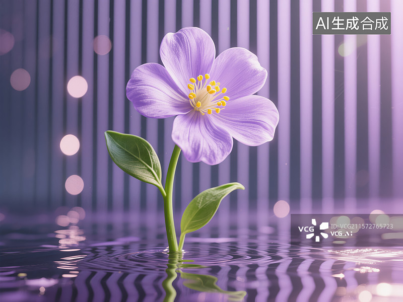 【AI数字艺术】紫堇水韵：柔焦花影图片素材