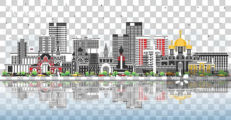 俄罗斯克拉斯诺达尔市的彩色天际线图片素材