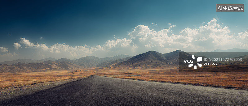 【AI数字艺术】公路路面，汽车广告背景图图片素材