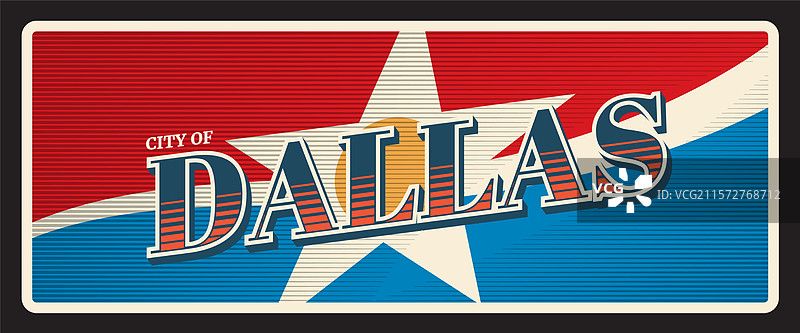 达拉斯美国旅行贴纸复古铁牌图片素材
