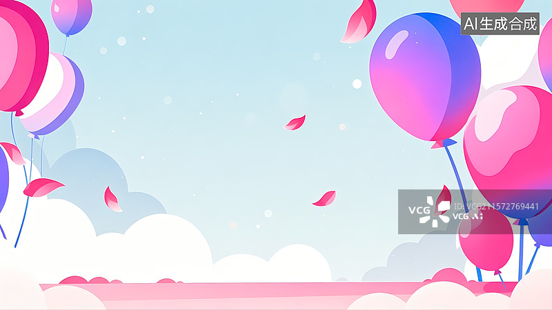 【AI数字艺术】气球节日插画图片素材