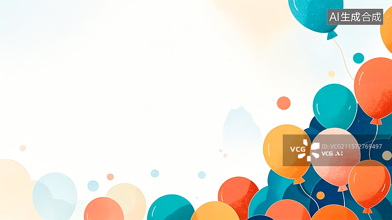 【AI数字艺术】气球节日插画图片素材