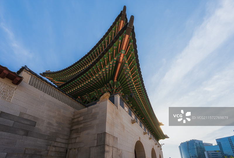 韩国首尔特别市，景福宫（경복궁），光化门（광화문）Gwanghwamun，朝鲜王朝，韩国国门，北阙图片素材