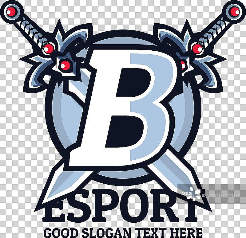 字母B标志设计，剑类电子竞技吉祥物标志图片素材